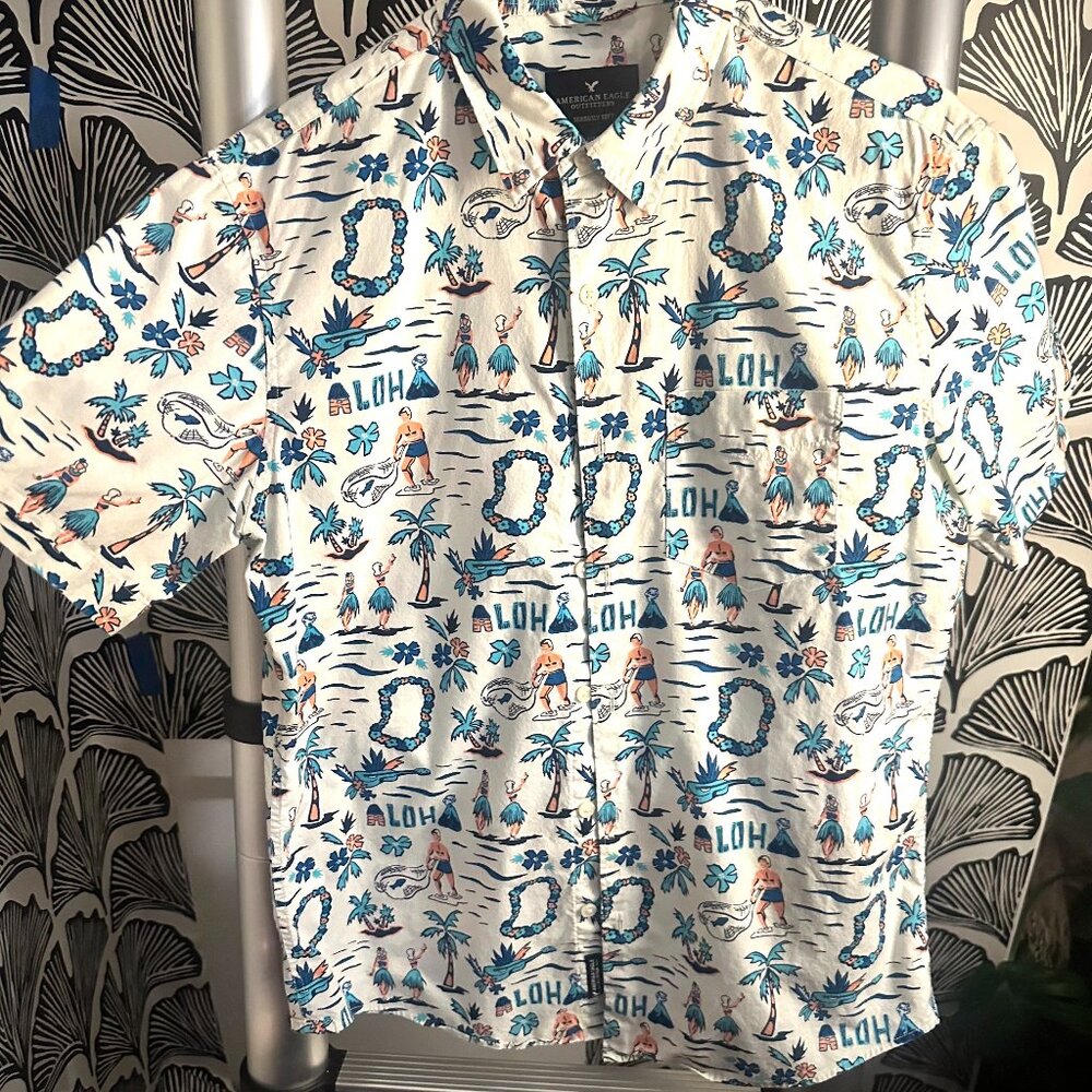 All cotton material Fun Funky Tropical Beach/Derby Events Shirt.